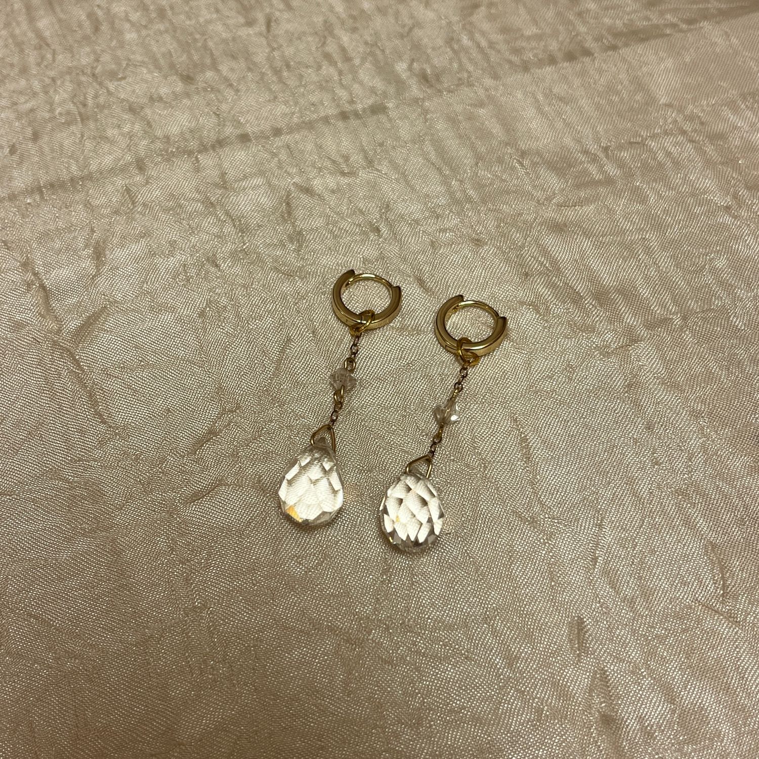 Golden Rain Drop Earrings