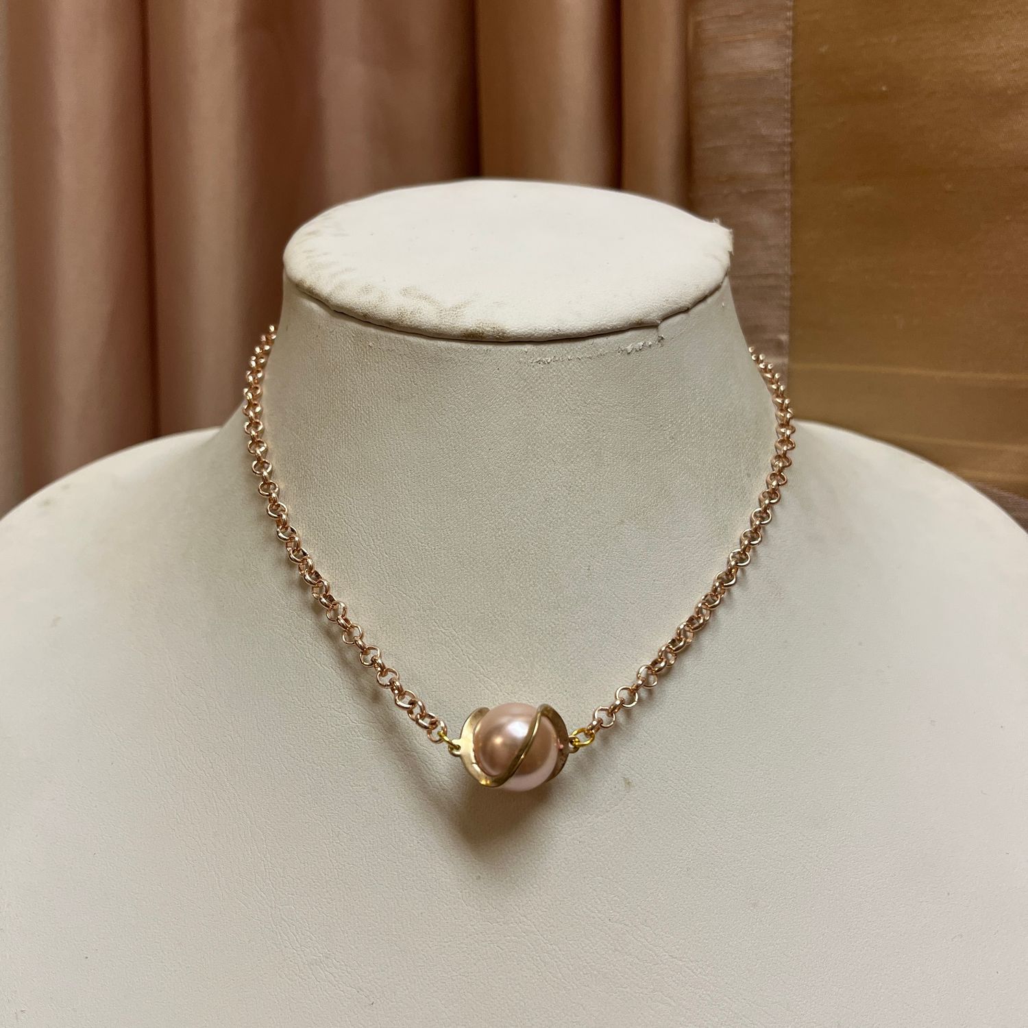 Pink Rose choker necklace