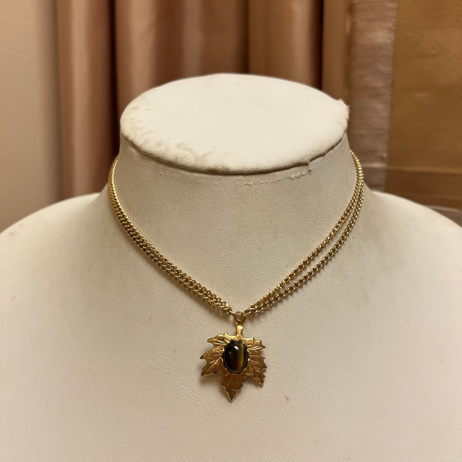 Tigers Eye Leaf Necklace