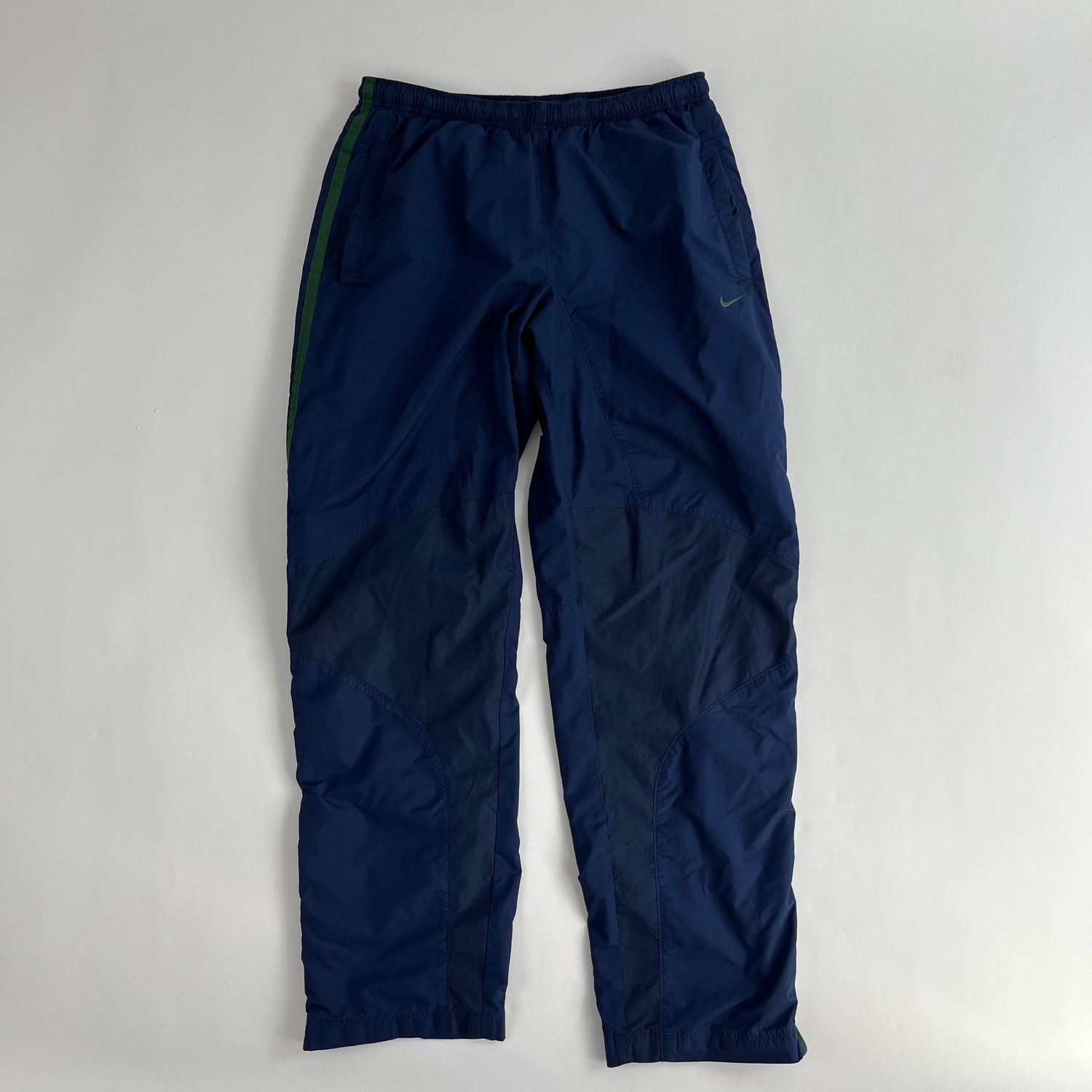 Nike Navy &amp; green Swishy Pants