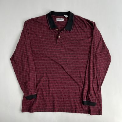 Red Grid Collar Long Sleeve