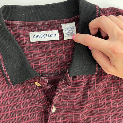 Red Grid Collar Long Sleeve