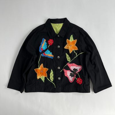 Butterfly Black Denim Jacket