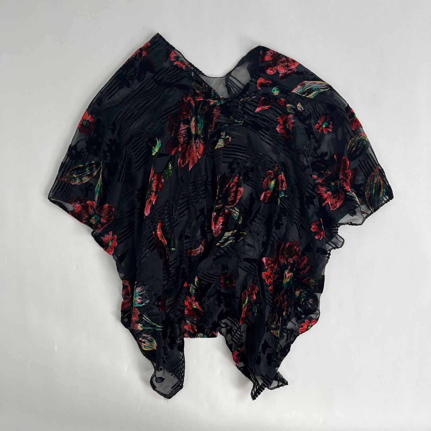Red Velvet Poncho Top