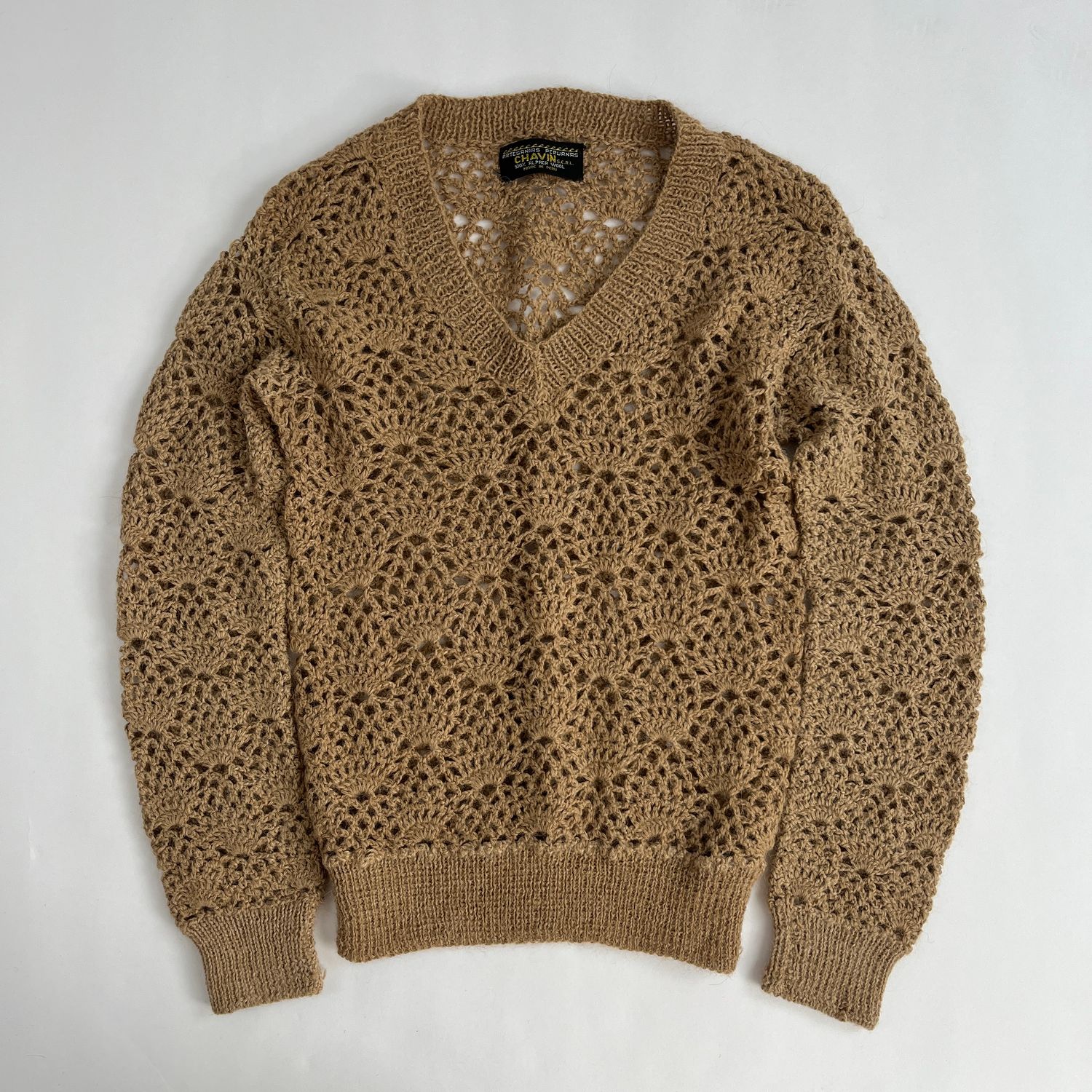 Brown Scallop Sweater