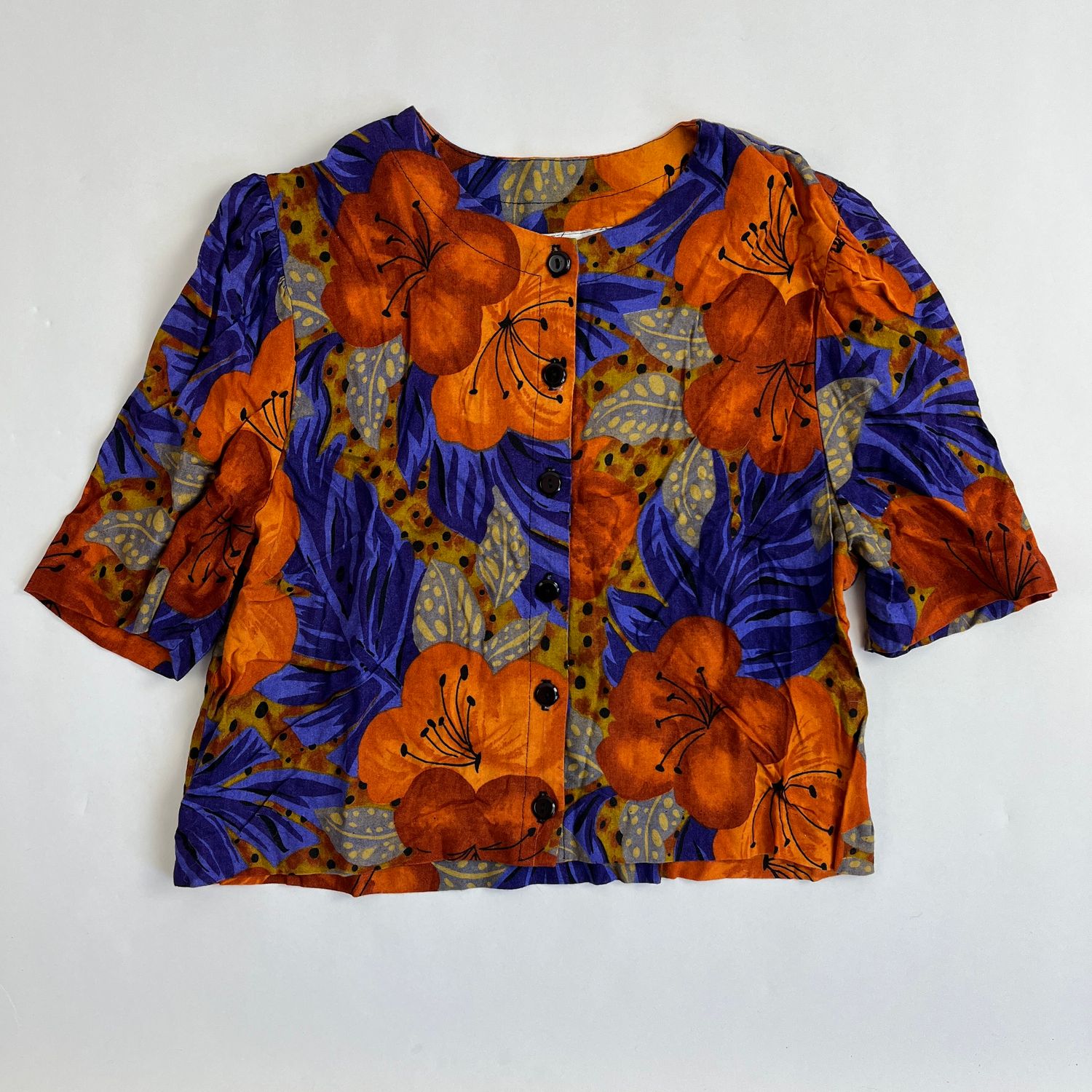 Orange Flower Buttondown