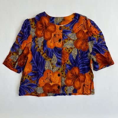 Orange Flower Buttondown