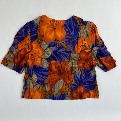 Orange Flower Buttondown