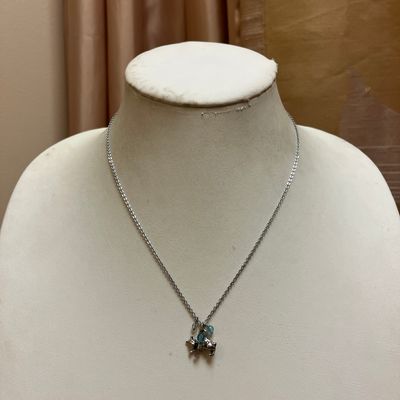 Teal Feline Charm Necklace
