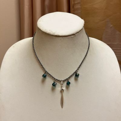 Teal Sword Necklace