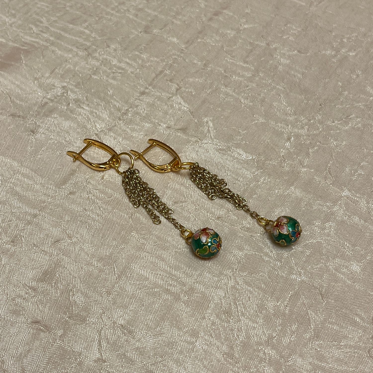 Green Garden Fringe Earrings
