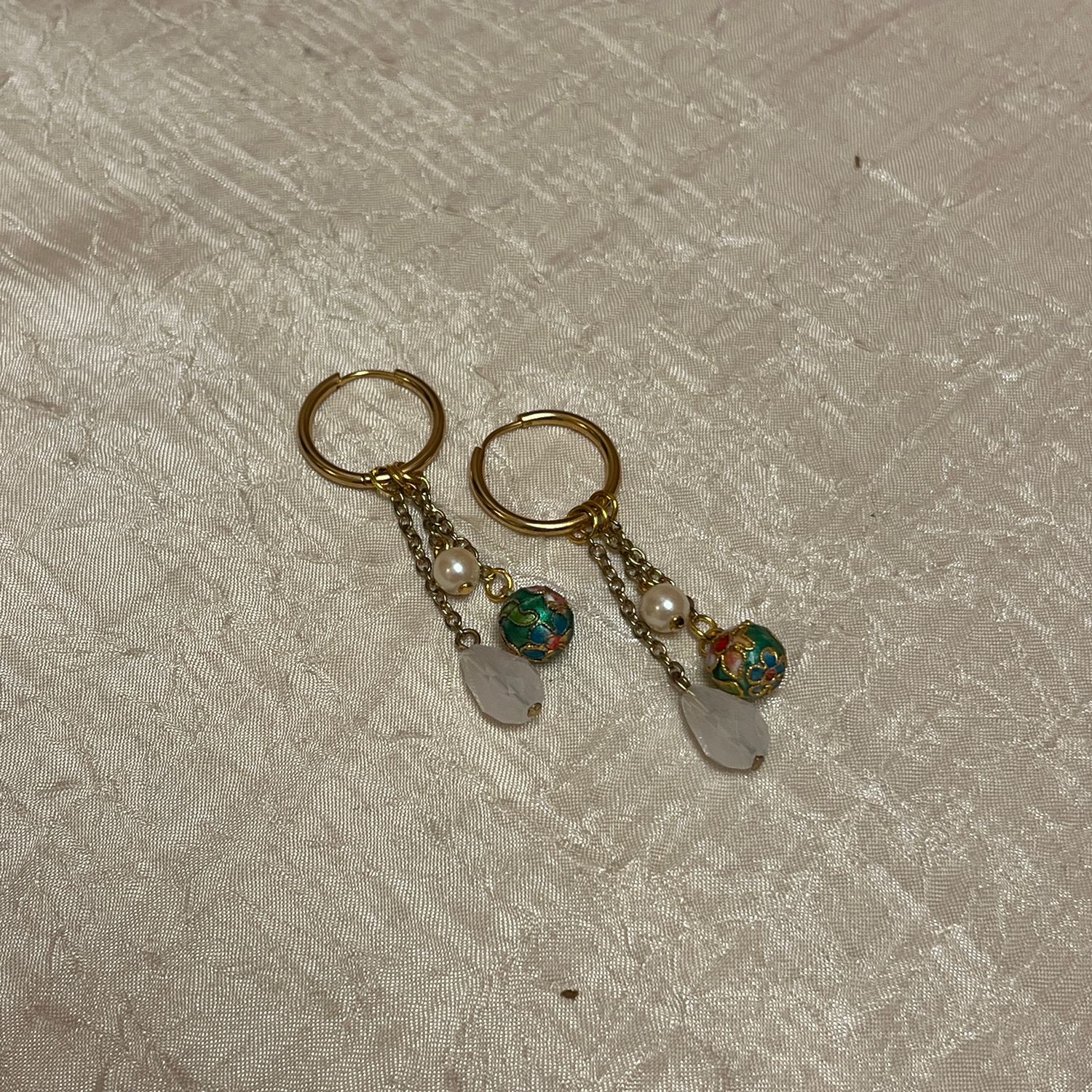 Green Garden Dangle Earrings