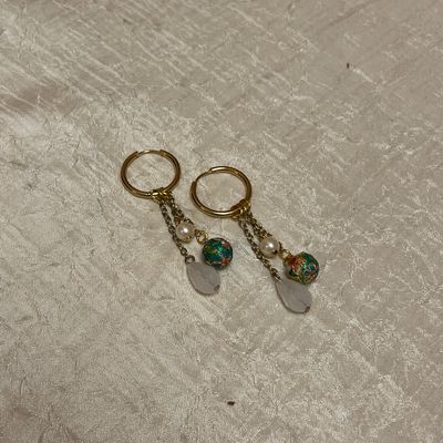 Green Garden Dangle Earrings