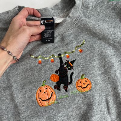 Pumpkin Black Cat Crew