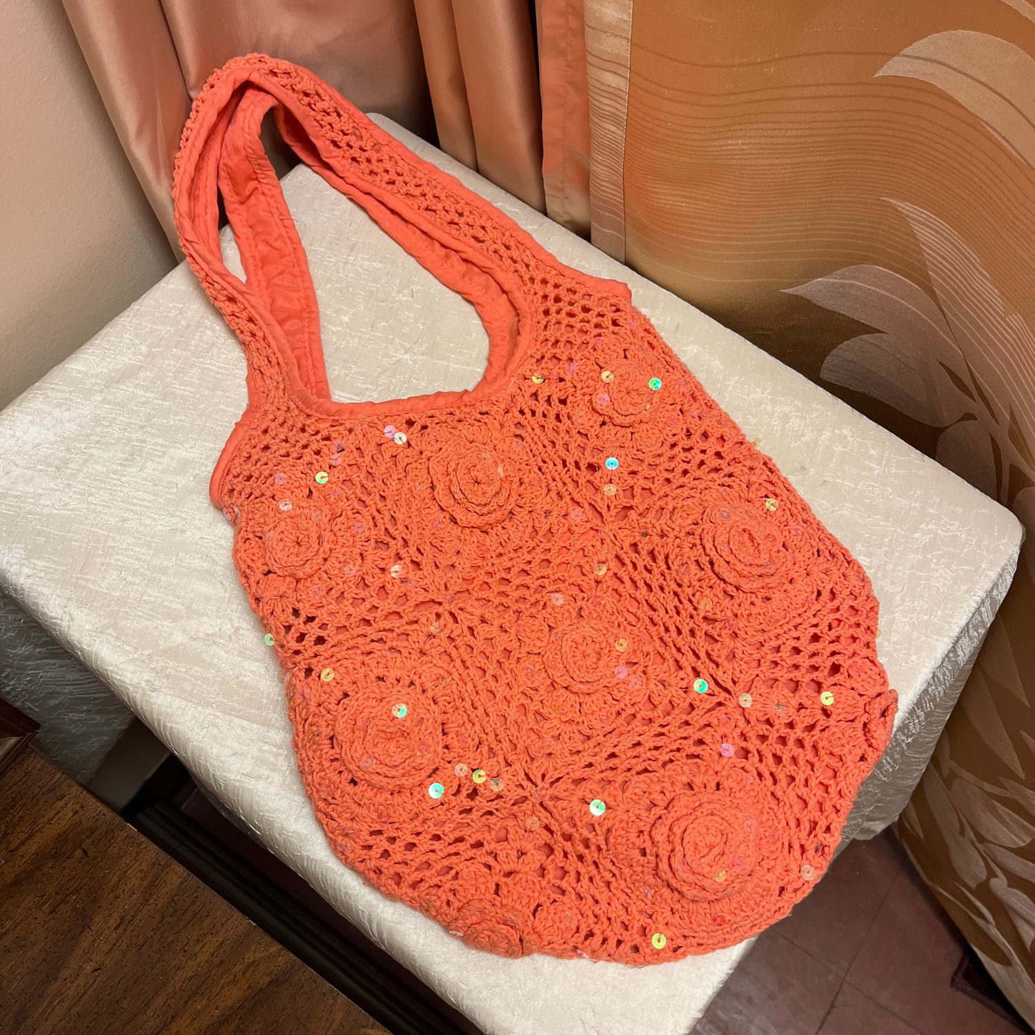 Coral Crochet Bag