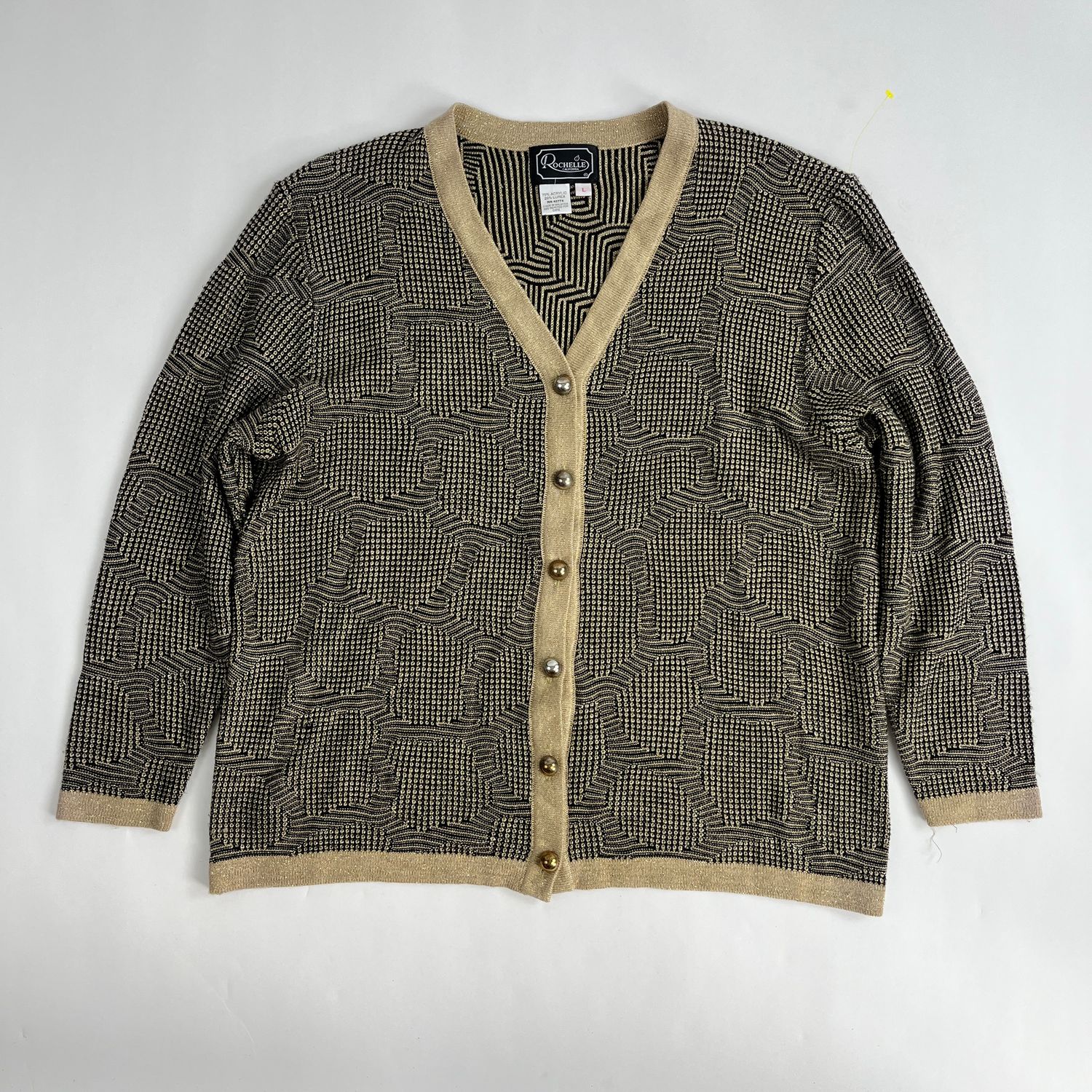 Gold Geo Cardigan