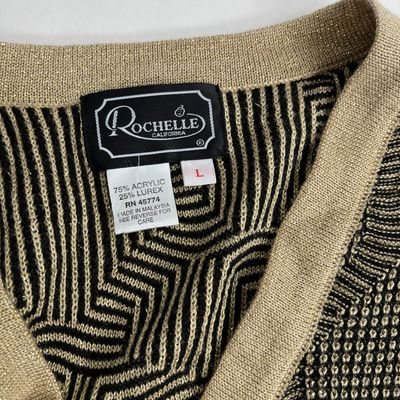 Gold Geo Cardigan