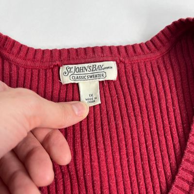 Red V-Neck Sweater