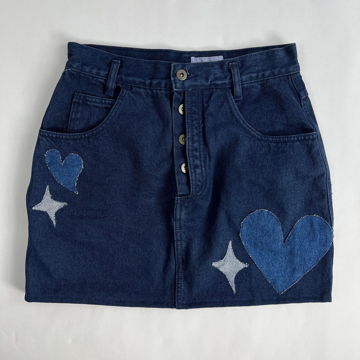 Denim Patched Skirt