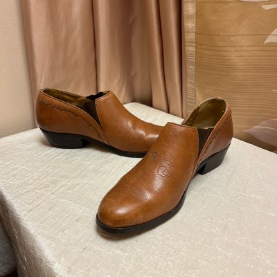 Brown Leather Clogs