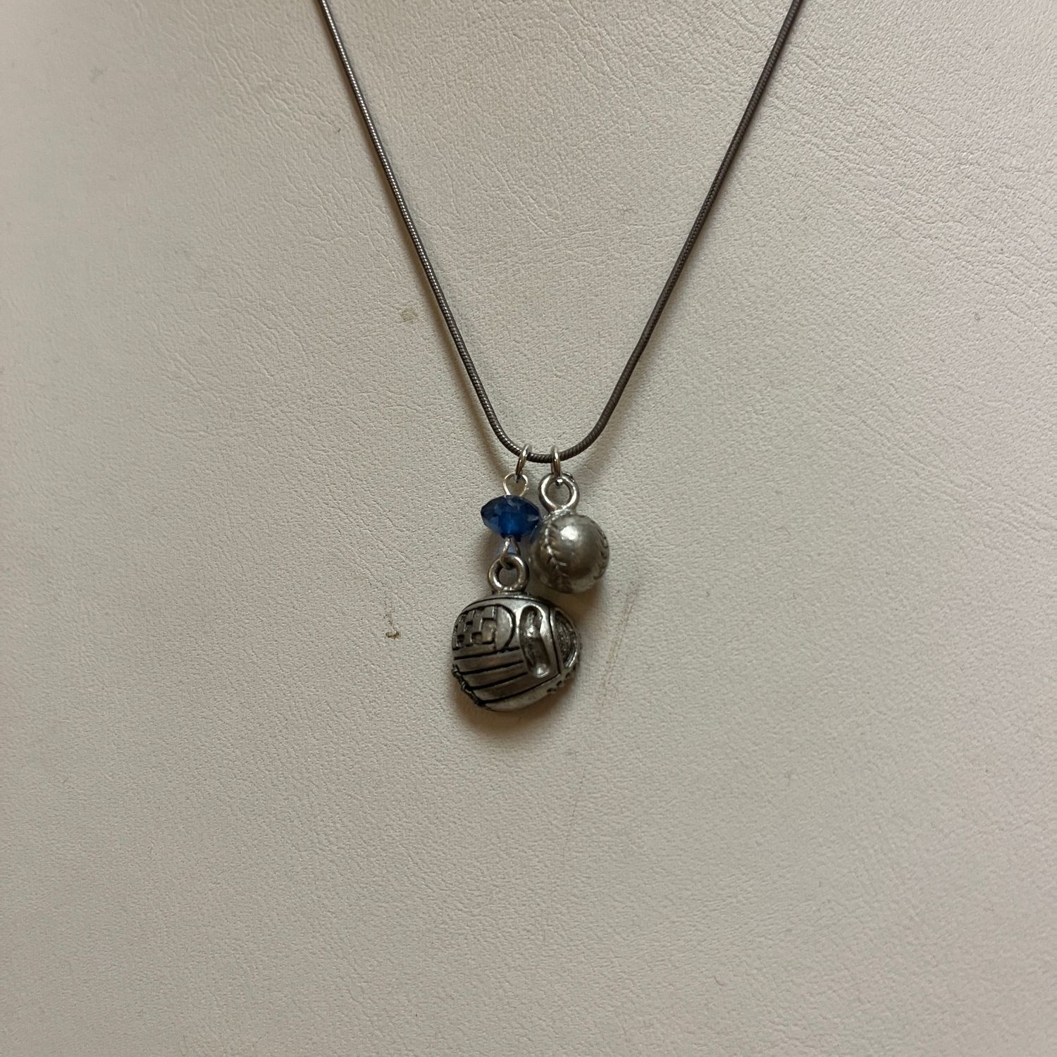 Silver Baseball Necklace