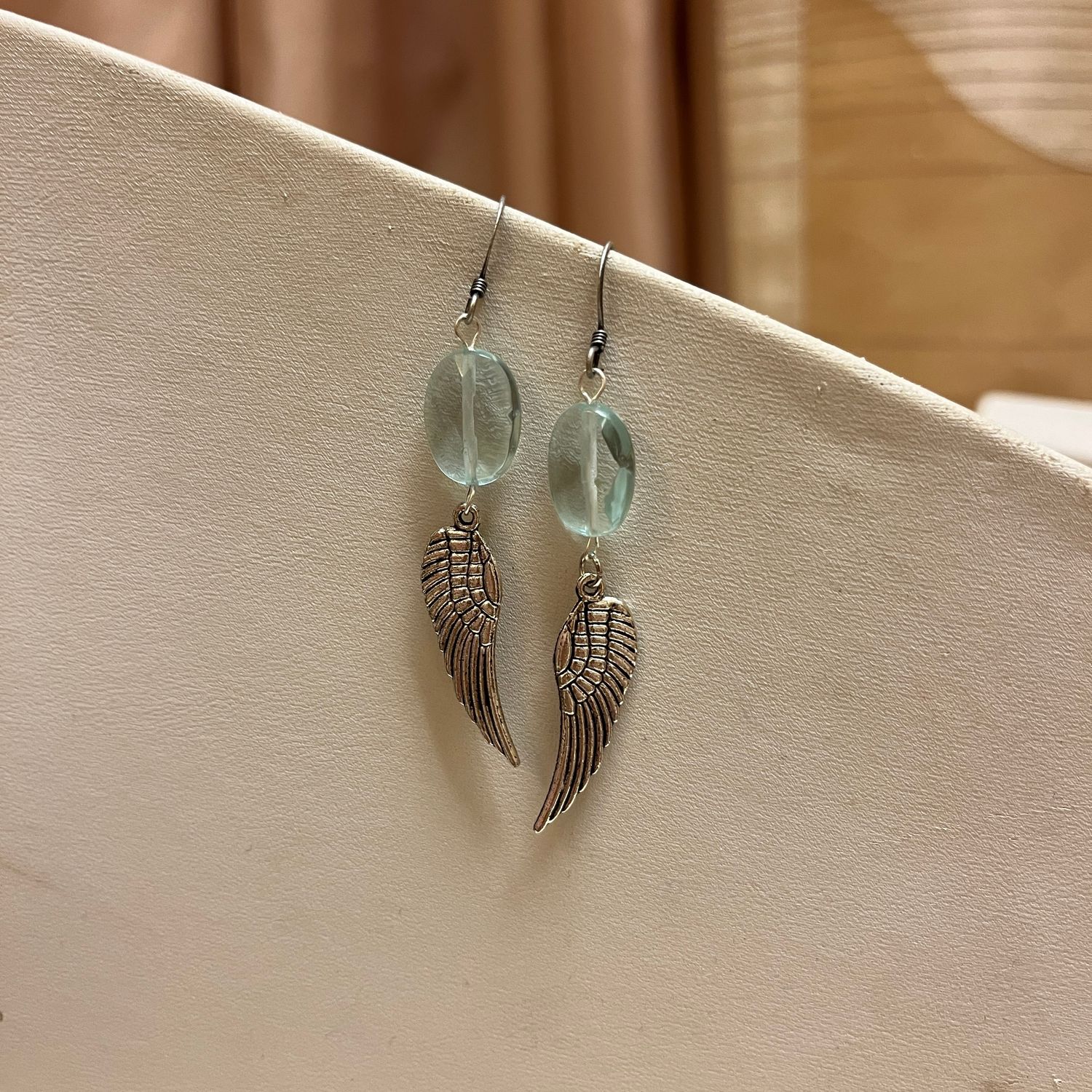 Blue Angel Wing Earrings