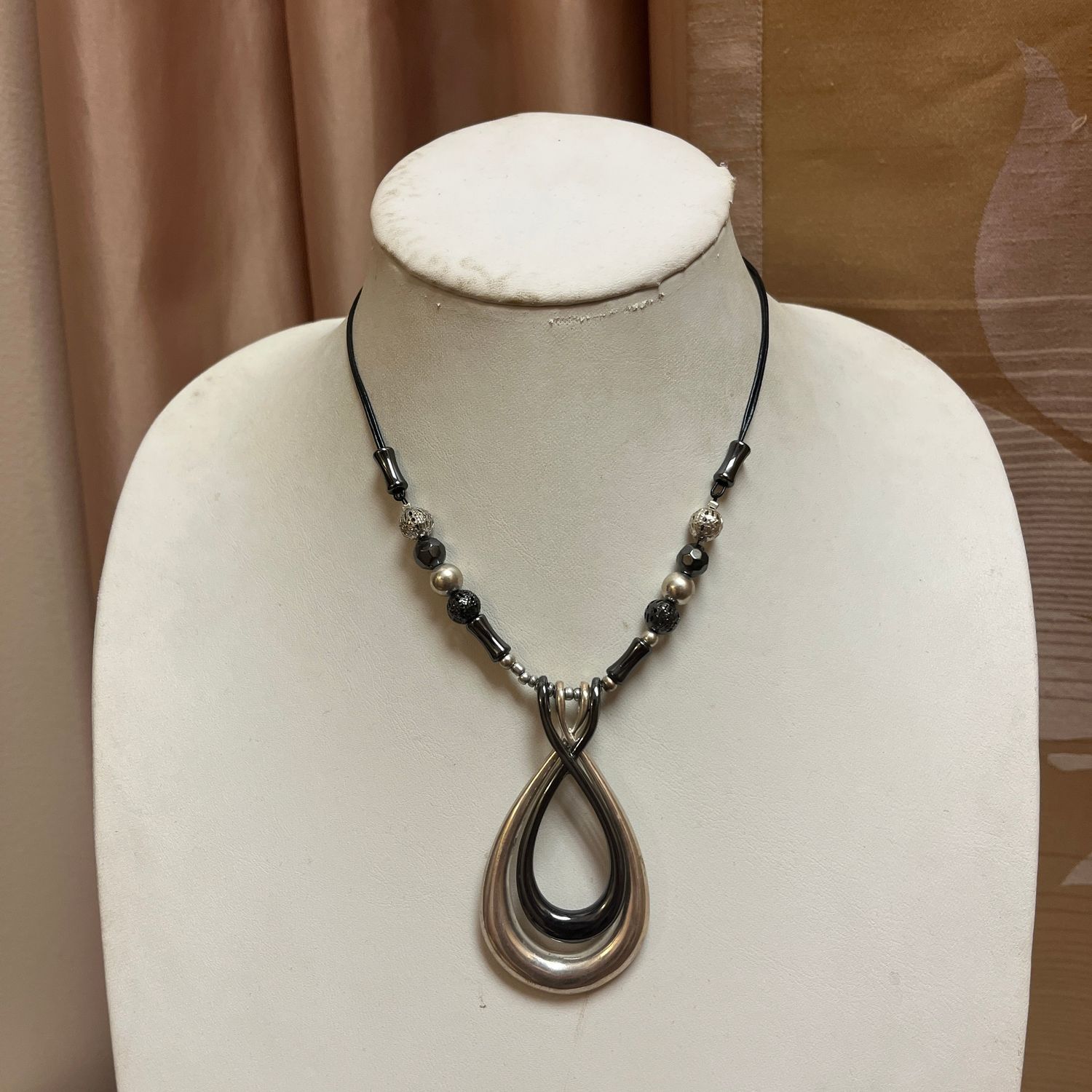 Silver &amp; Black Y2k Necklace