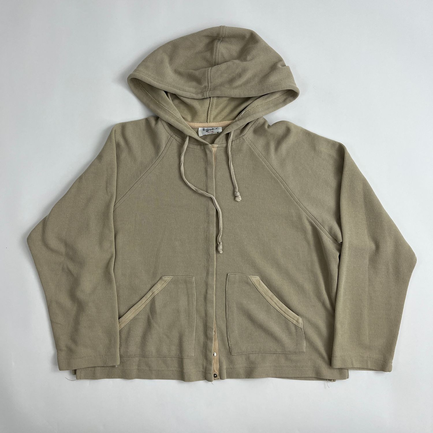 tan hooded sweater