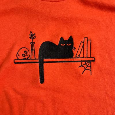 Spooky Cat Embroidery