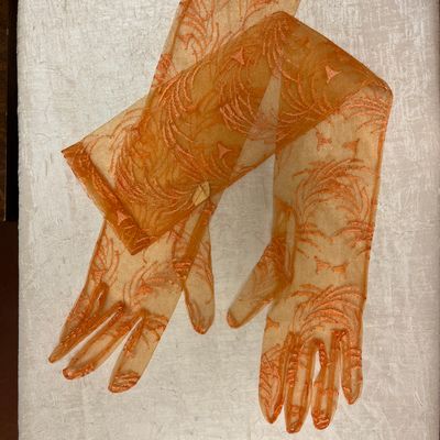 Orange Lace Gloves
