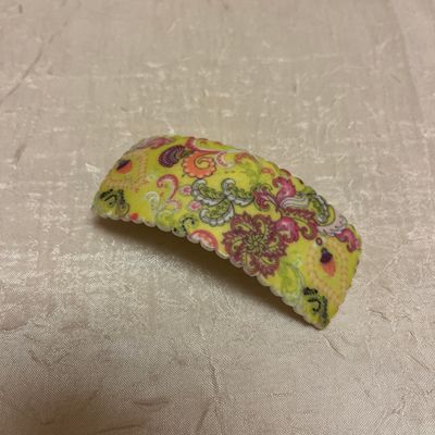 Yellow Paisley Hair Clip