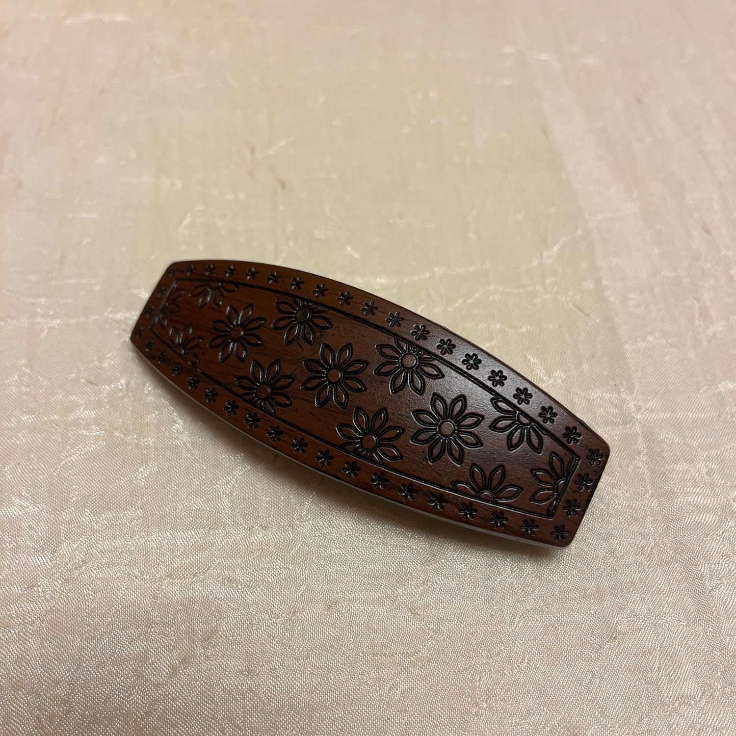 Faux Wood Carved Hair Clip