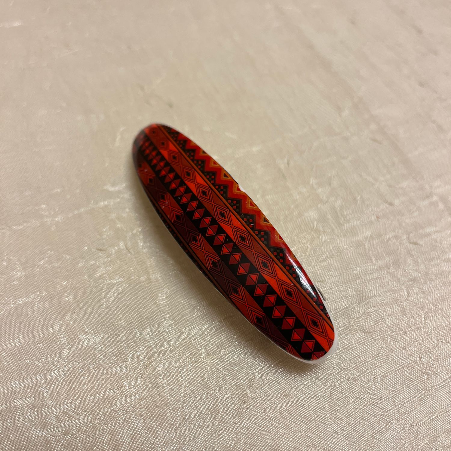 Red Patterned Hair Clip