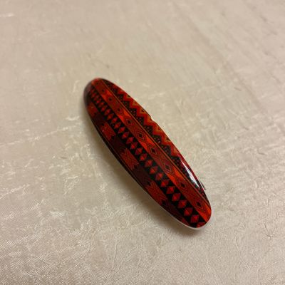 Red Patterned Hair Clip