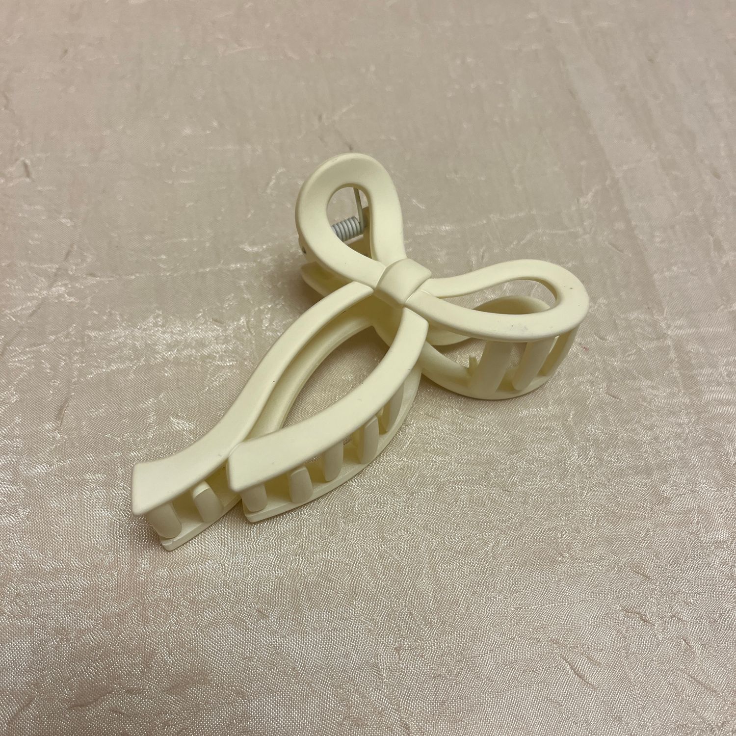 White Bow Hair Clip
