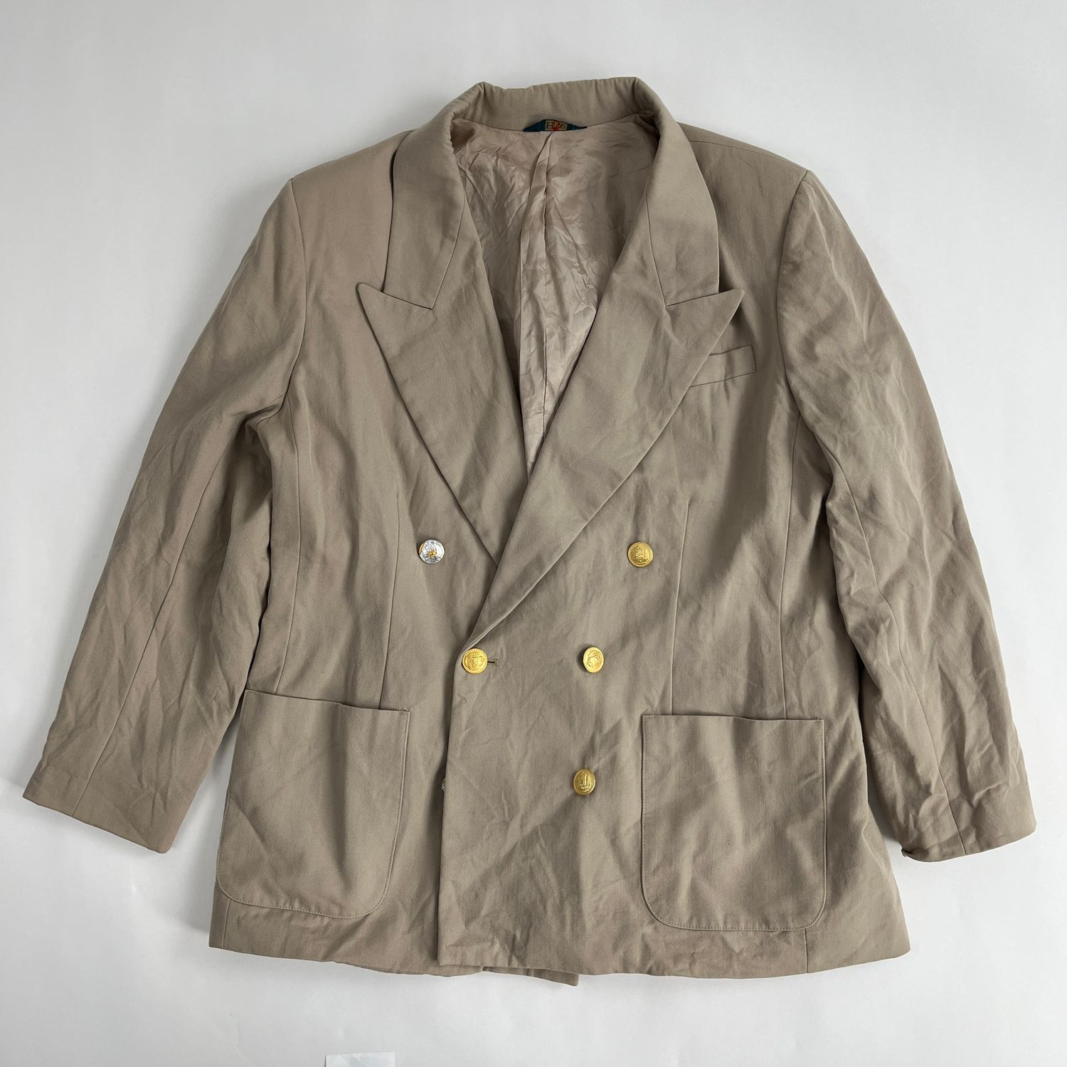 gold button blazer