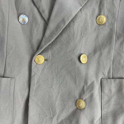 gold button blazer