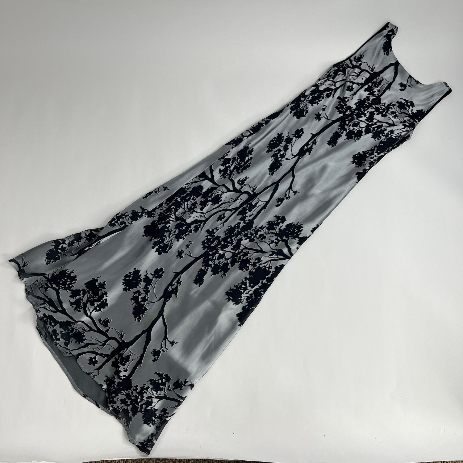 silver silk gown