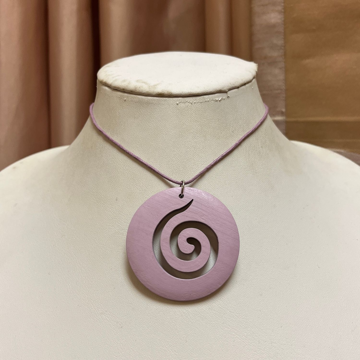 Purple Cord Spiral Necklace