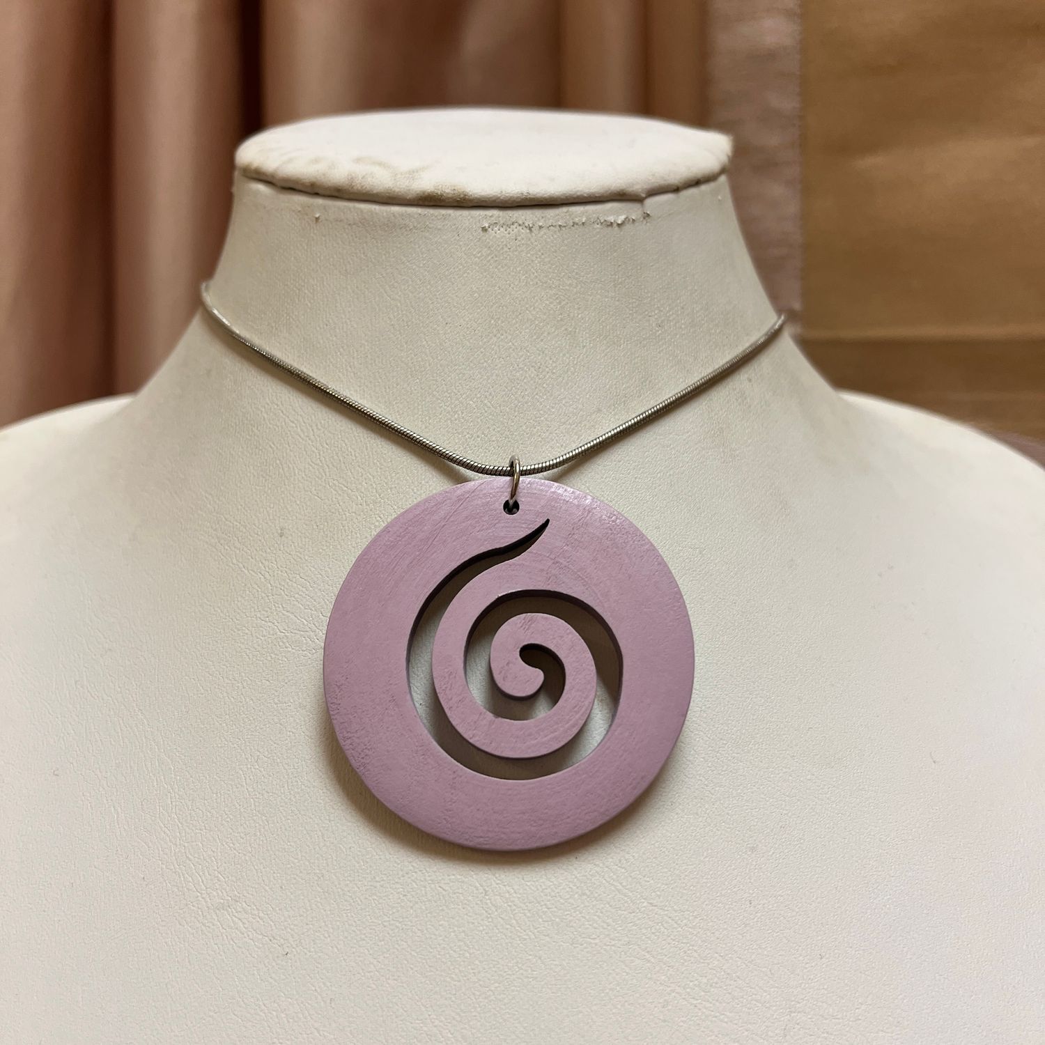 Silver Chain Spiral Necklace