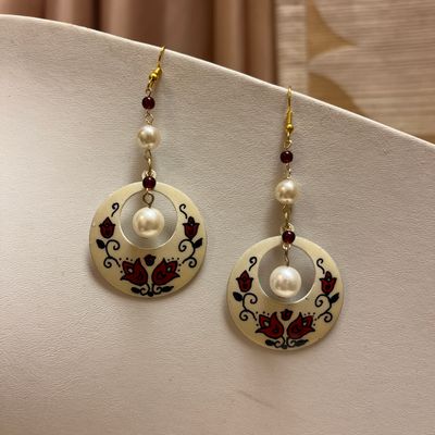 Red Roses Pendant Earrings