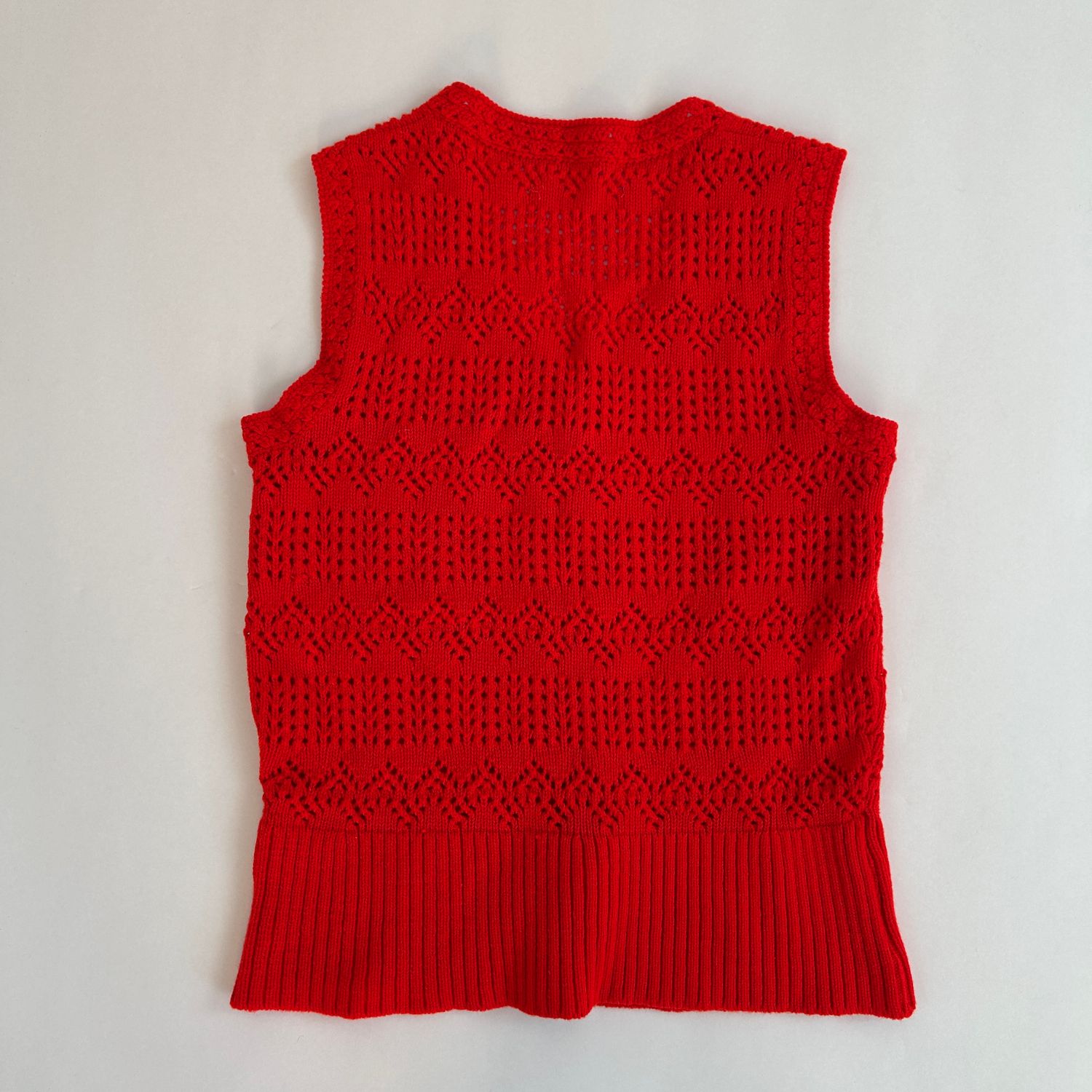 red knit sweater vest