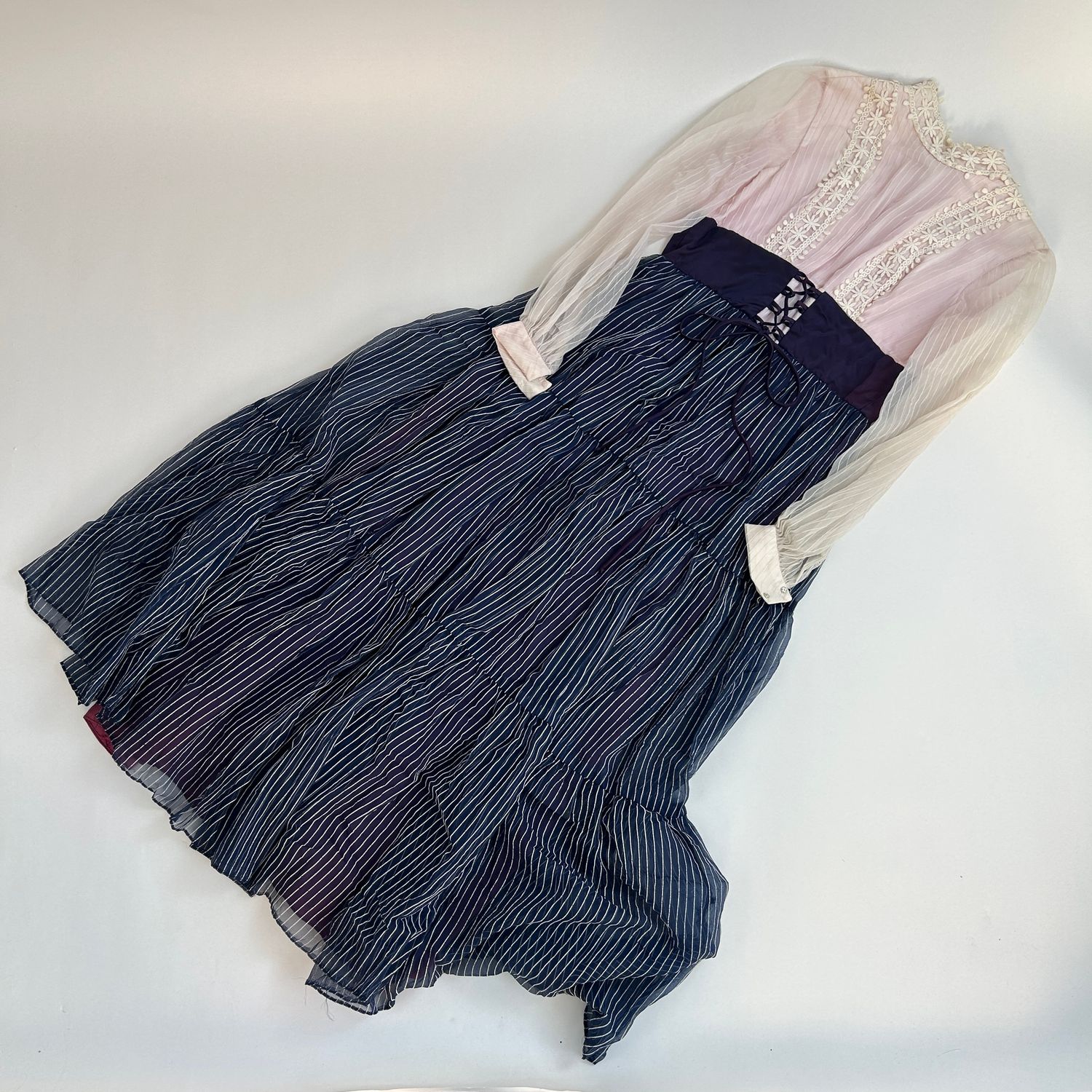 stripe lace dress