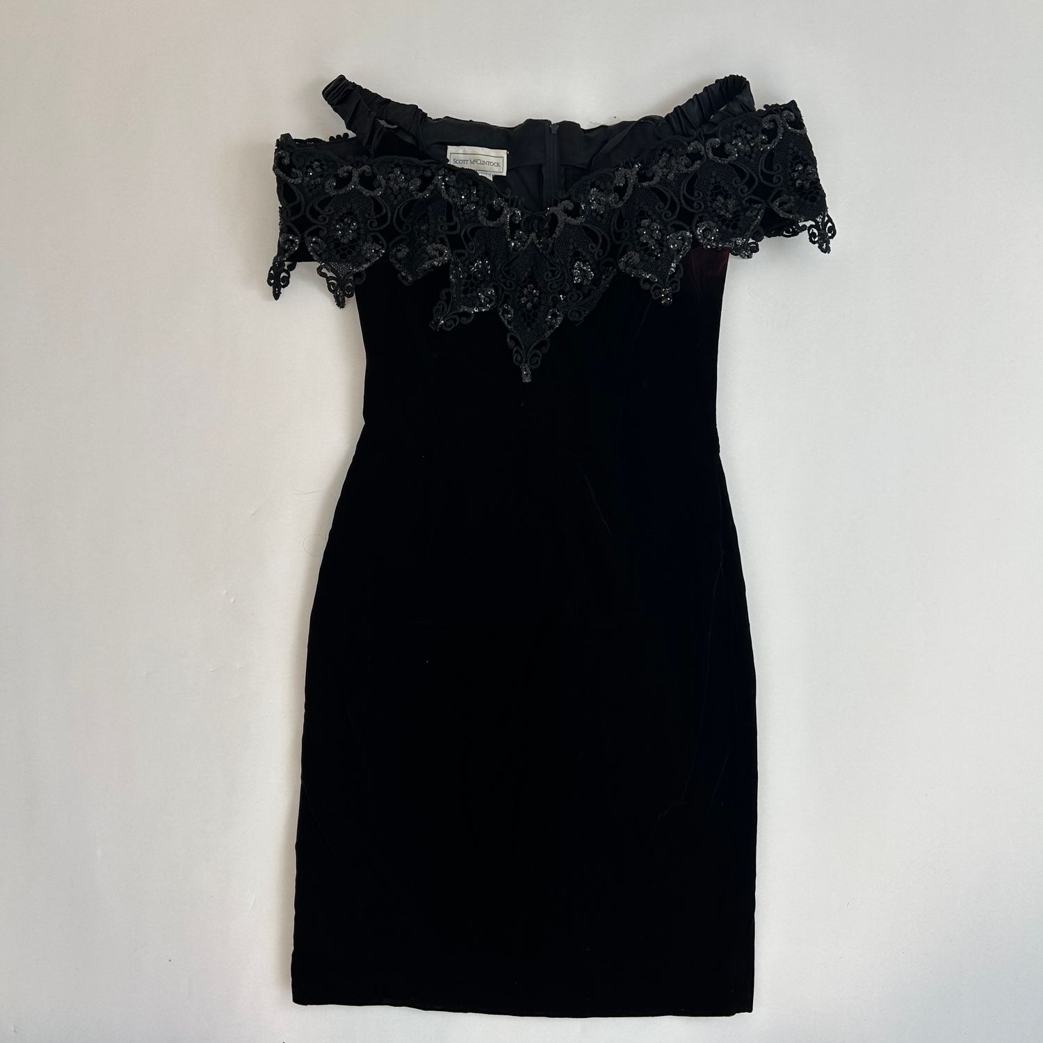 black velvet &amp; lace dress