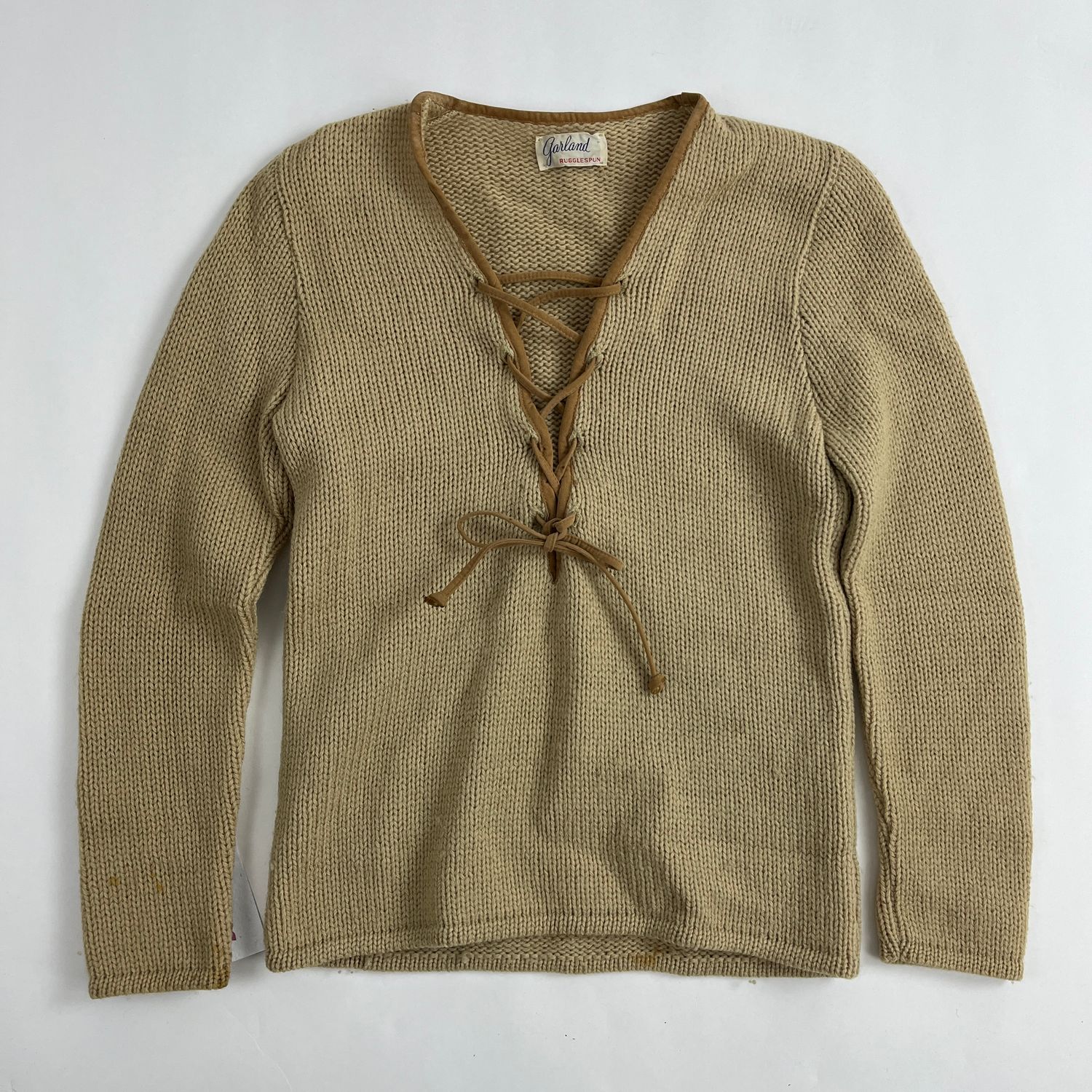 Tan Tie-Up Vintage Sweater