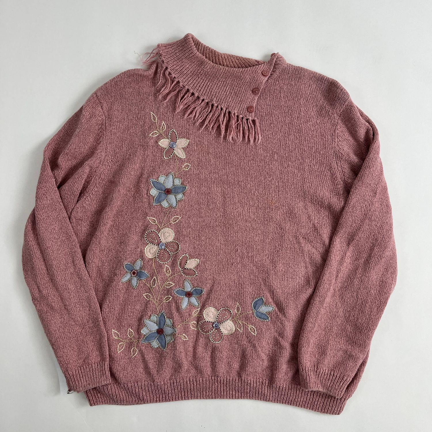 Asymetrical Pink Collar Sweater