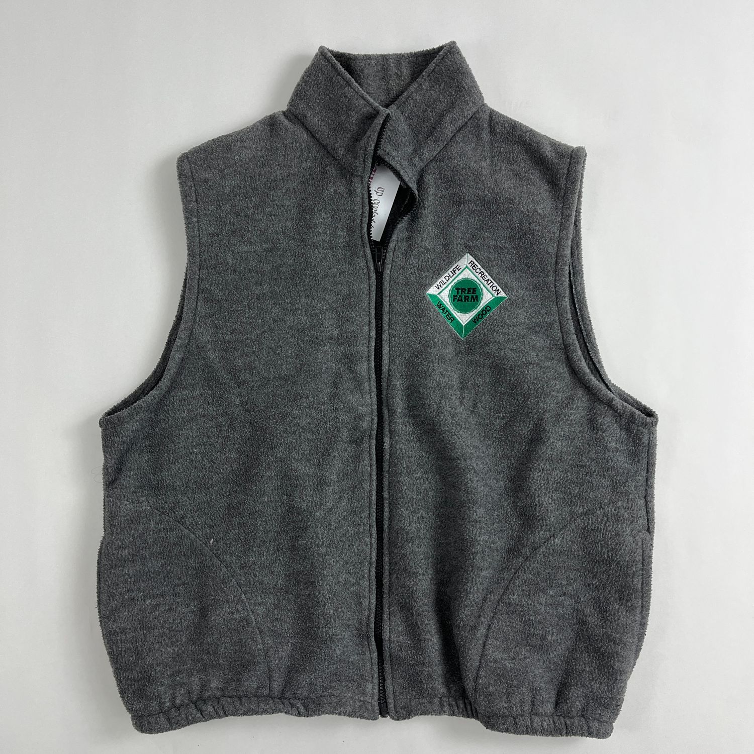 Grey Fuzzy Tree Farm Vest