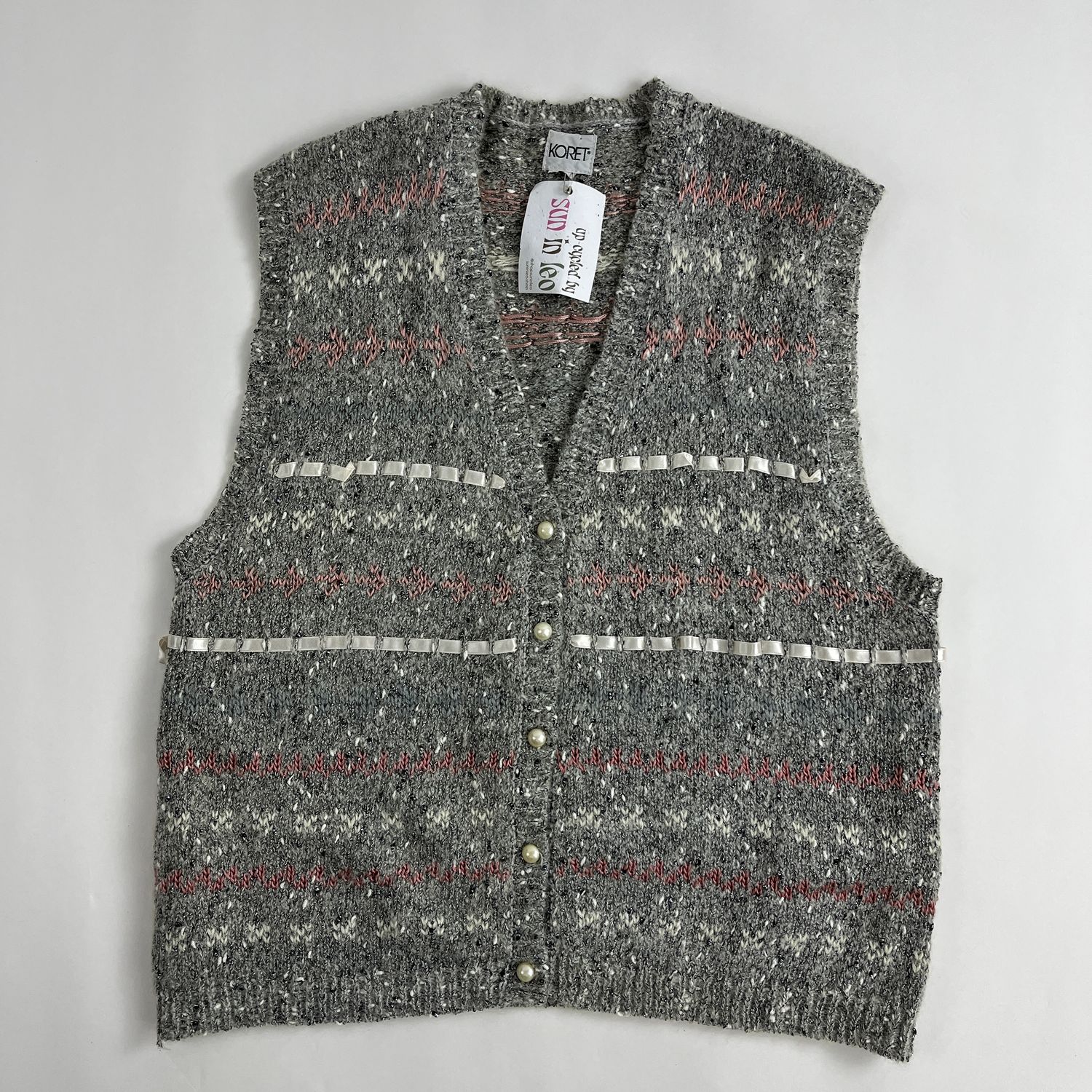 Grey Ribbon Sweater Vest