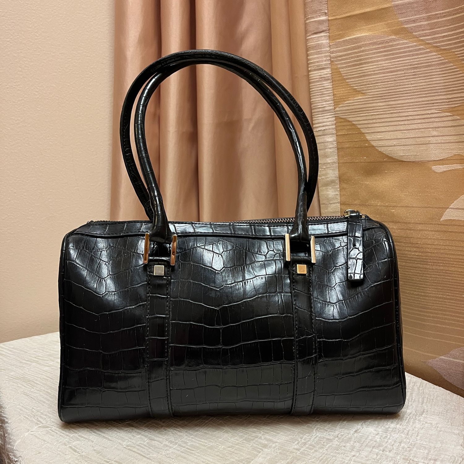 Faux Snakeskin Shoulder Bag