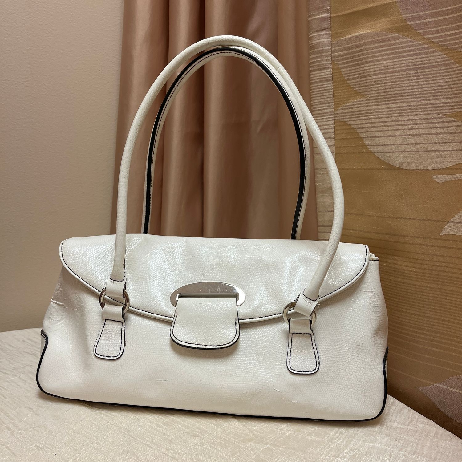 White Vinyl Shoulder Bag